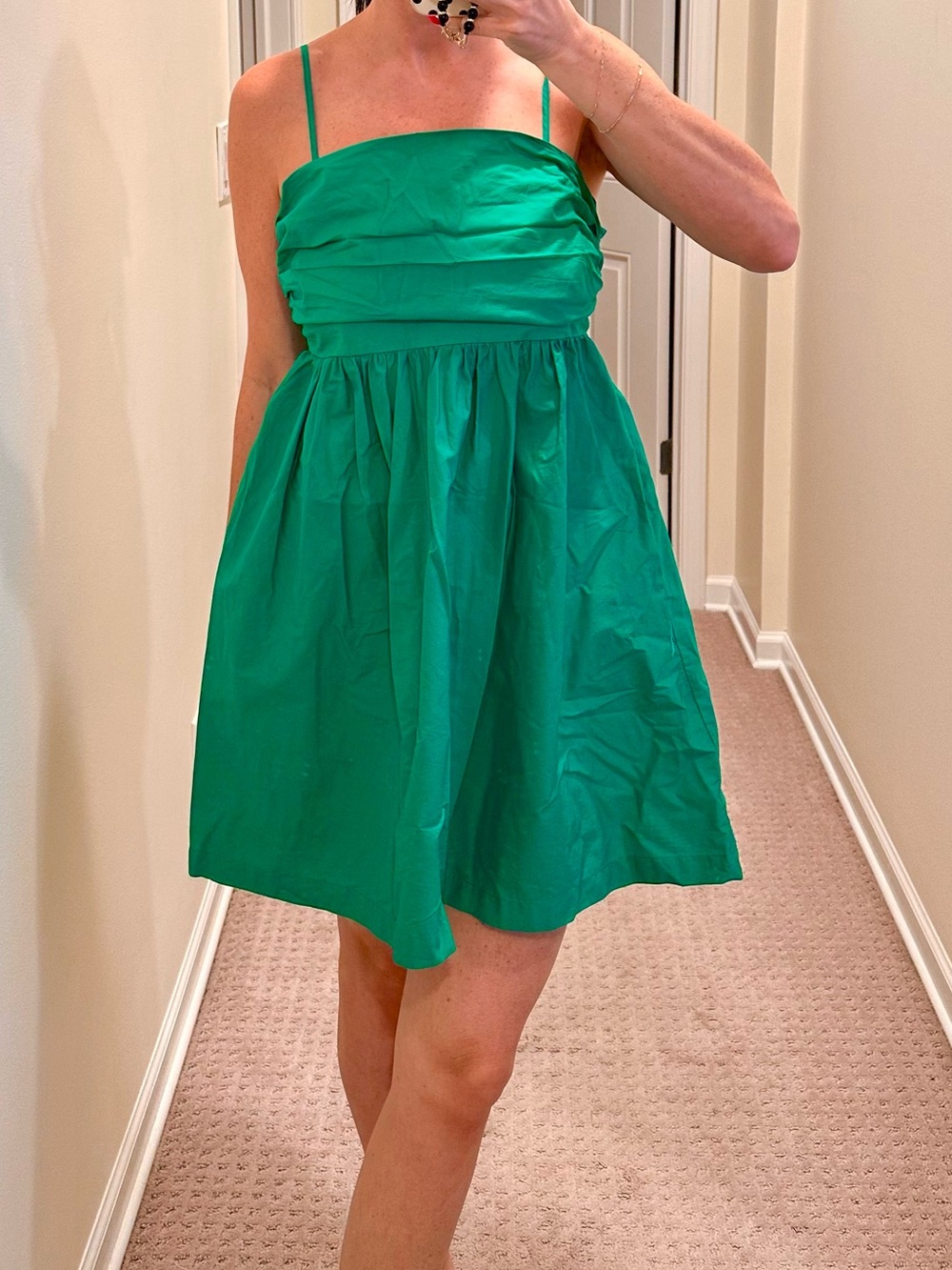 Emerald Green Spaghetti Strap Sundress